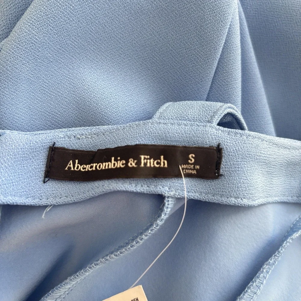 Abercrombie & Fitch Wide Strap Corset Midi Dress S Blue Maxi Formal Wedding NWT